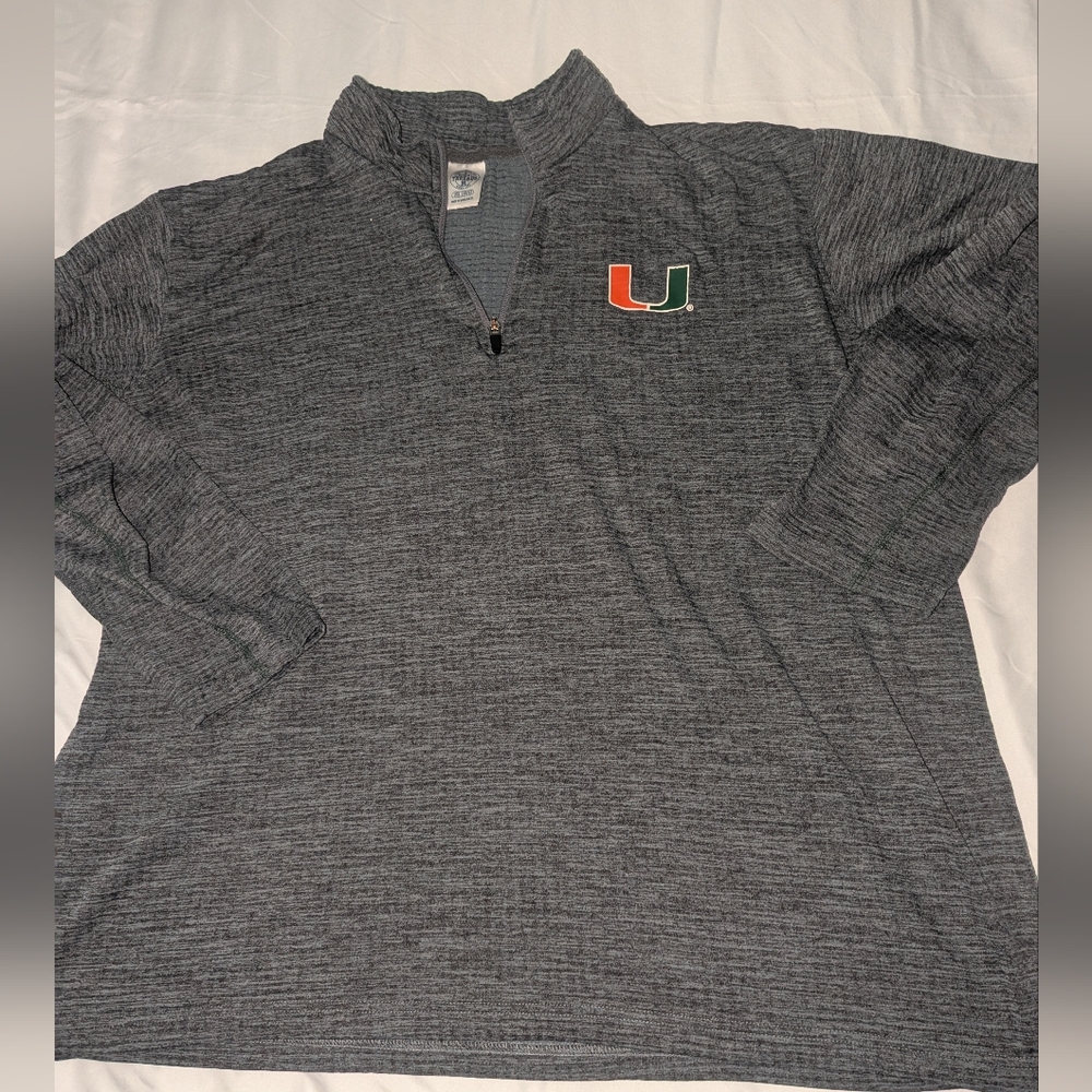 Rivalry Threads Men's XXL Miami Hurricanes Gray‎ Long Sleeve Thermal Logo Shirt